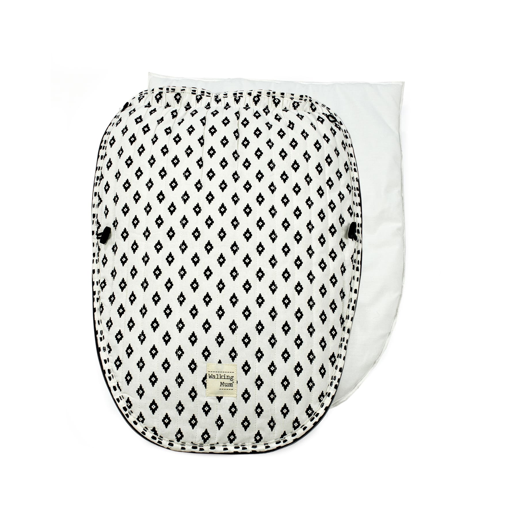 Mama Pato, tienda online de productos para bebés - Saco Universal Bohemia Walking Mum de color negro y blanco