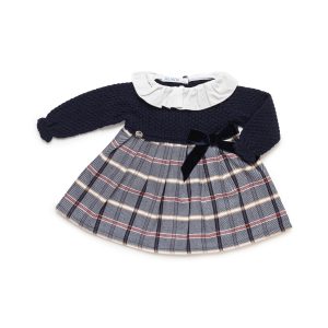 VESTIDO AZUL MARINO, CUADROS 12 M