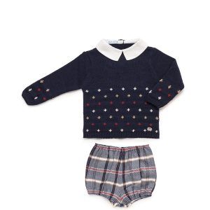 CONJUNTO PANTALON CUADRO ESTRELLAS 12 M